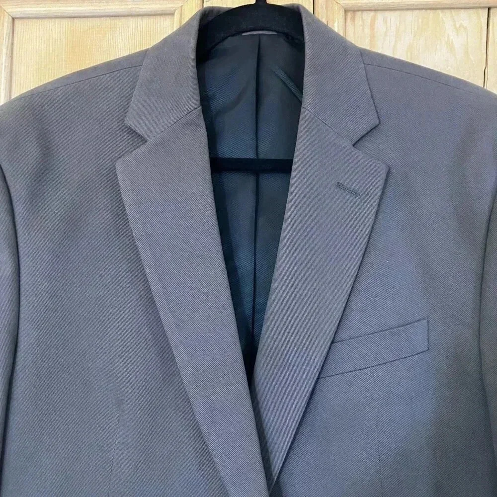 Banana Republic Mens Vintage Y2K Cotton Two Button Blazer Jacket 44R Gray SP EXC